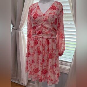 Versona Pink Floral Chiffon Dress